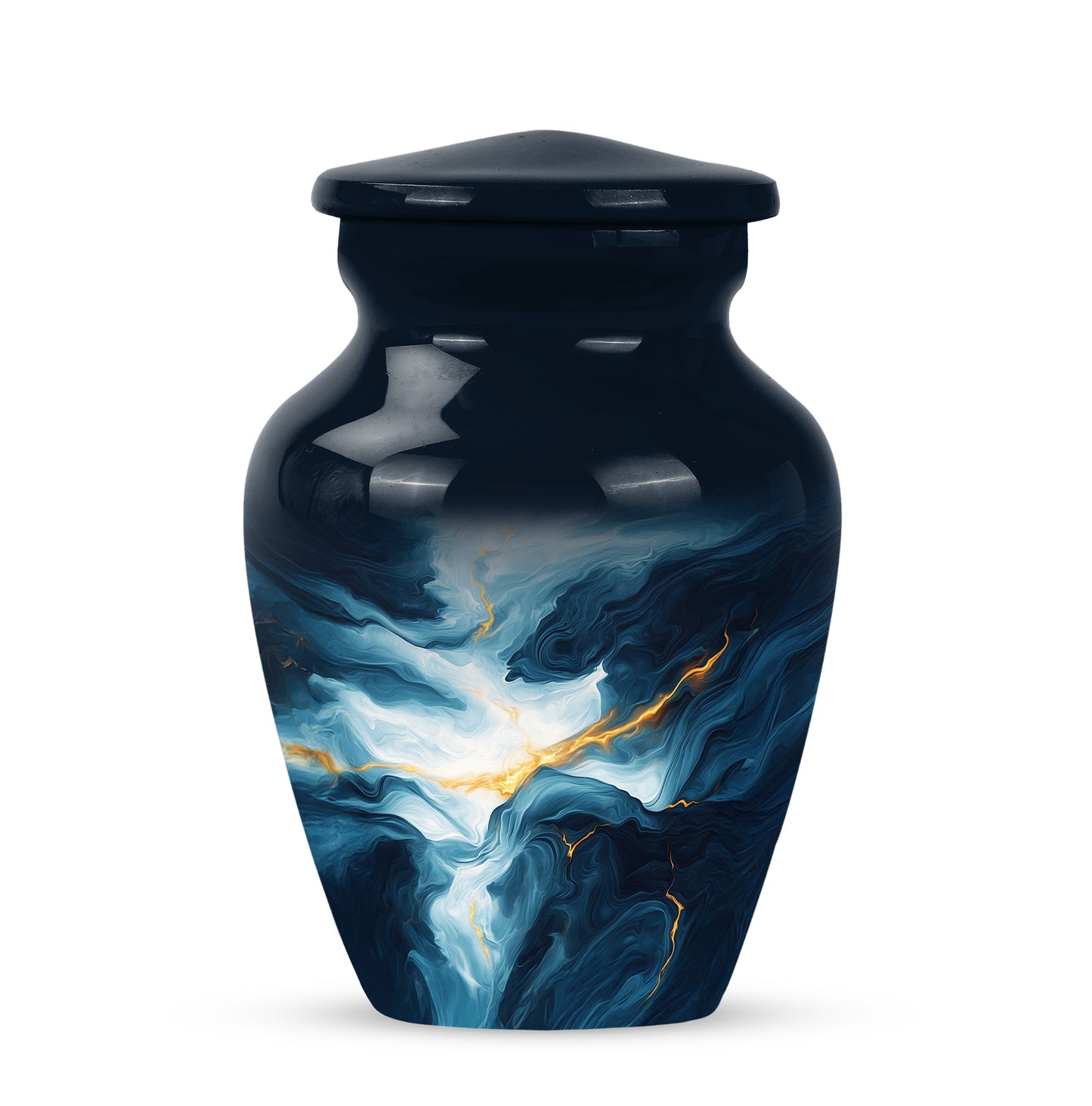 Personalized Blue Blue Cremation Urns for Ashes - Majestic 10-inch - Yatskia
