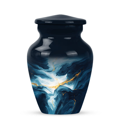 Personalized Blue Blue Cremation Urns for Ashes - Majestic 10-inch - Yatskia