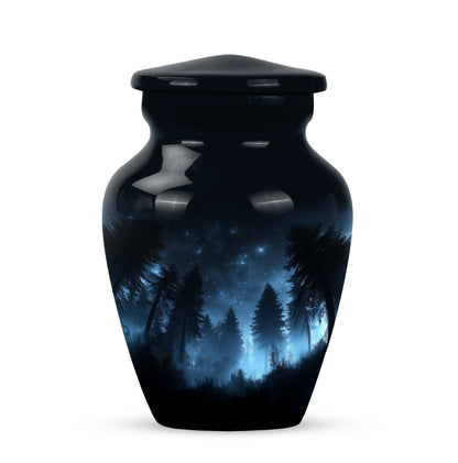 Black Exquisite Blue Memorial Urn for Ashes - 10-inch, 200 cu in - Yatskia
