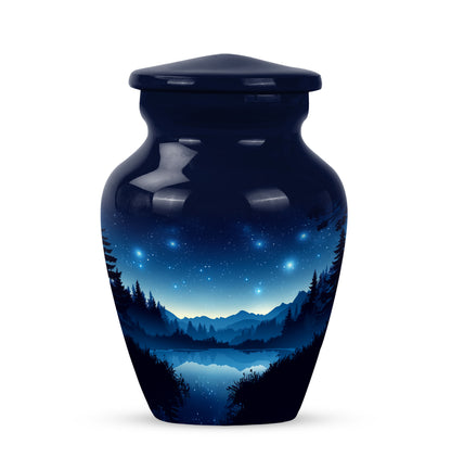 Personalized Eternal Blue Cremation Urns - Blue 10-inch, 200 cu in - Yatskia