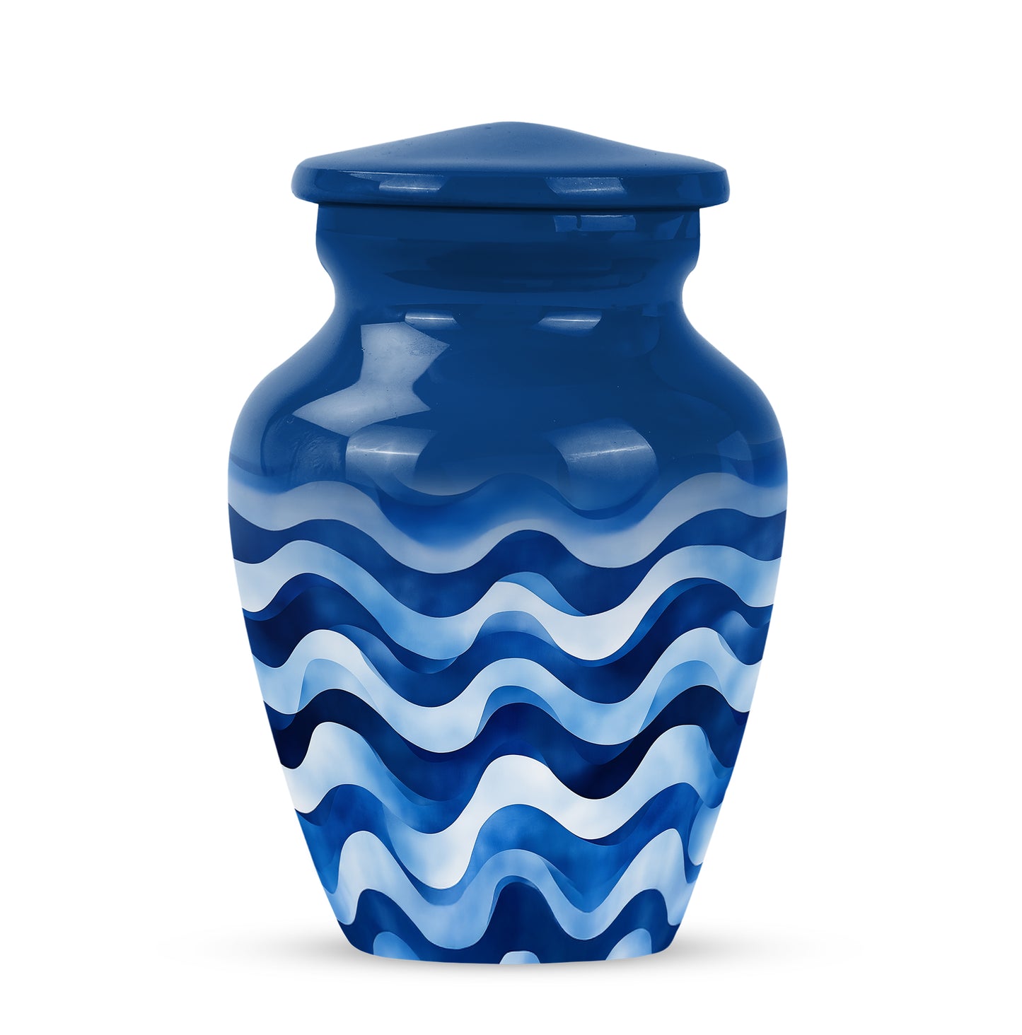 Blue Blue Cremation Urns - Opulent Commemoration 10-inch, 200 cu in - Yatskia
