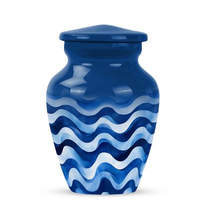 Blue Blue Cremation Urns - Opulent Commemoration 10-inch, 200 cu in - Yatskia
