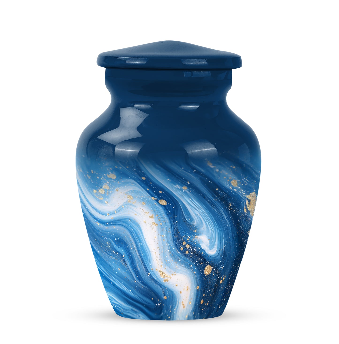 Blue Blue Keepsake Cremation Urns for Human Ashes - 10-inch, 200 cu in - Yatskia