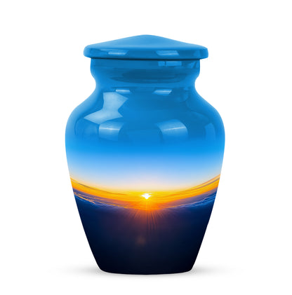 Blue Resounding Blue Memorial Urn for Ashes - 10-inch, 200 cu in - Yatskia