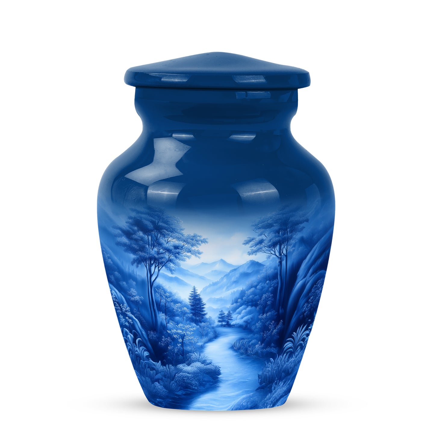 Personalized Blue Blue Cremation Urns for Ashes - Transcendent 10-inch - Yatskia