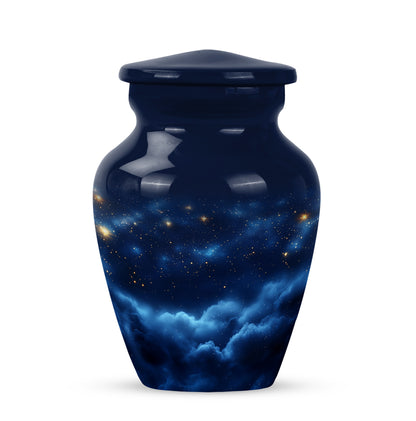Distinguished Blue Blue Cremation Urn for Ashes - 10-inch, 200 cu in - Yatskia