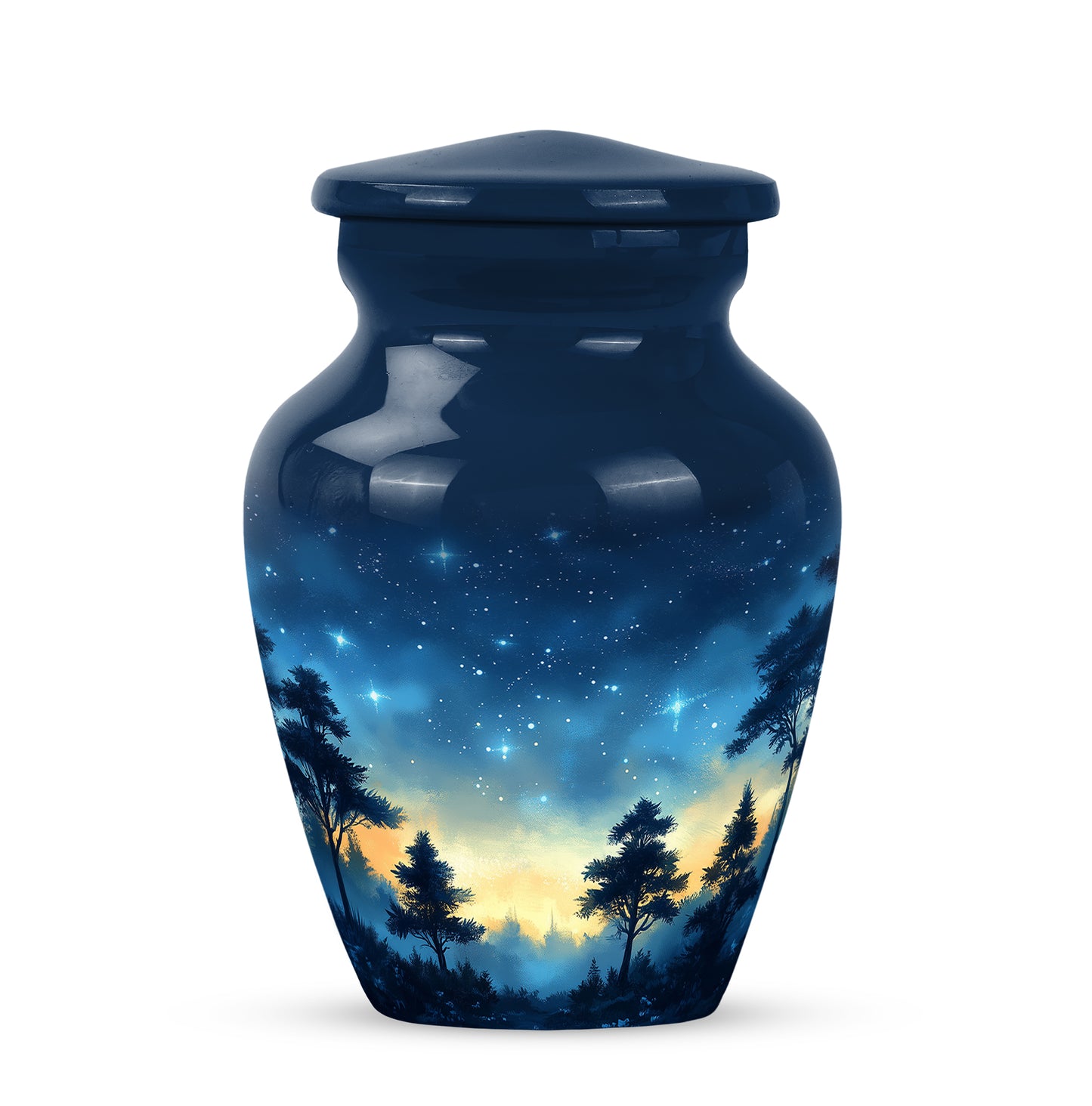 Blue Blue Cremation Urns - Glorious Memorial 10-inch, 200 cu in - Yatskia