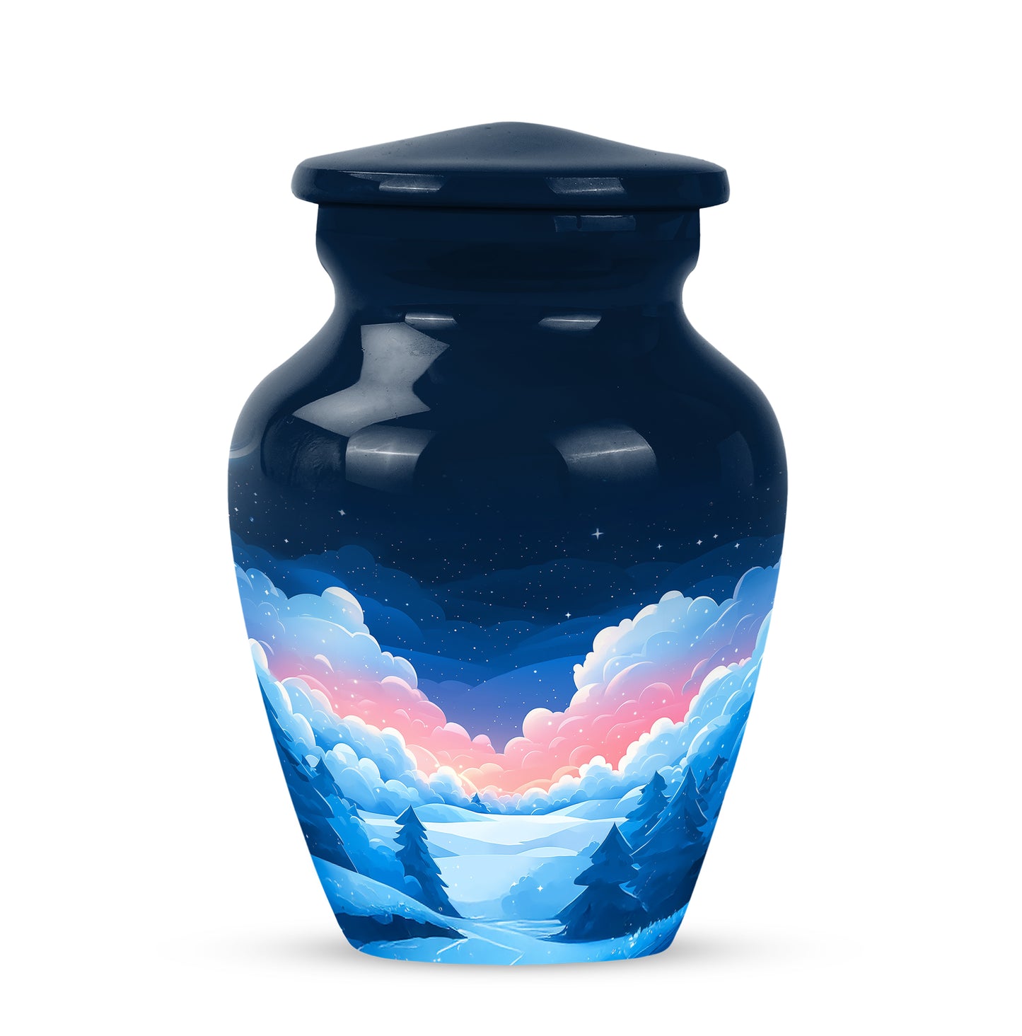 Personalized Blue Heavenly Blue Cremation Urns for Human Ashes - 10-inch, 200 cu in - Yatskia