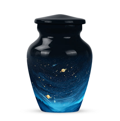 Black Blue Cremation Urns - Enduring Dedication 10-inch, 200 cu in - Yatskia