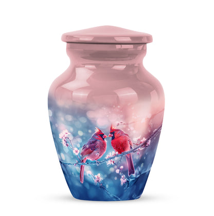 Lustrous Cardinal Cremation Urns for Human Ashes - Red 10-inch - Yatskia