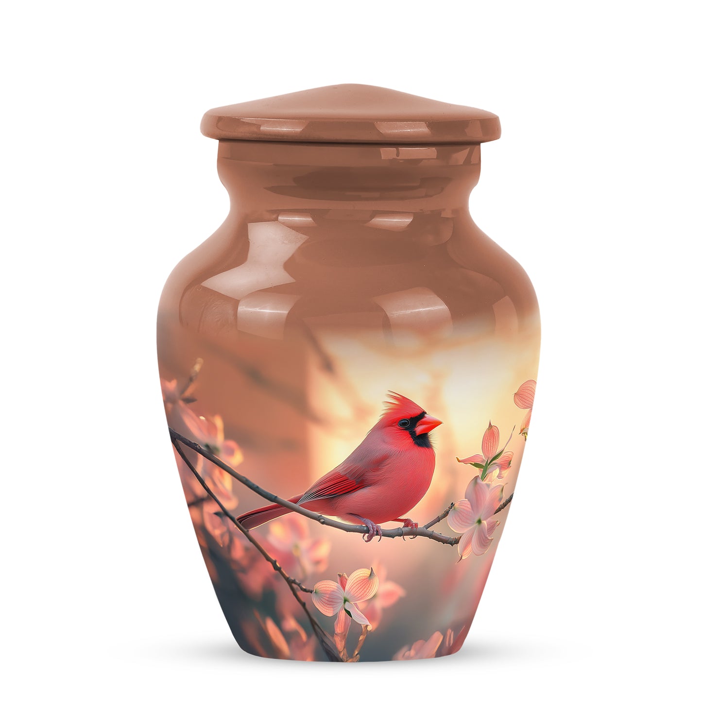 Blessed Cardinal Cremation Urns for Human Ashes - Gold 10-inch - Yatskia