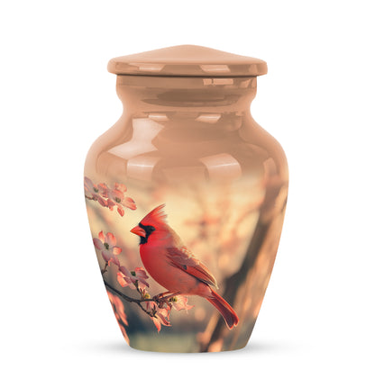 Radiant Cardinal Memorial Cremation Urns - Gold 10-inch, 200 cu in - Yatskia