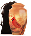 Cardinal Bird Memorial Urn for Ashes - Urns For Burial In Ground