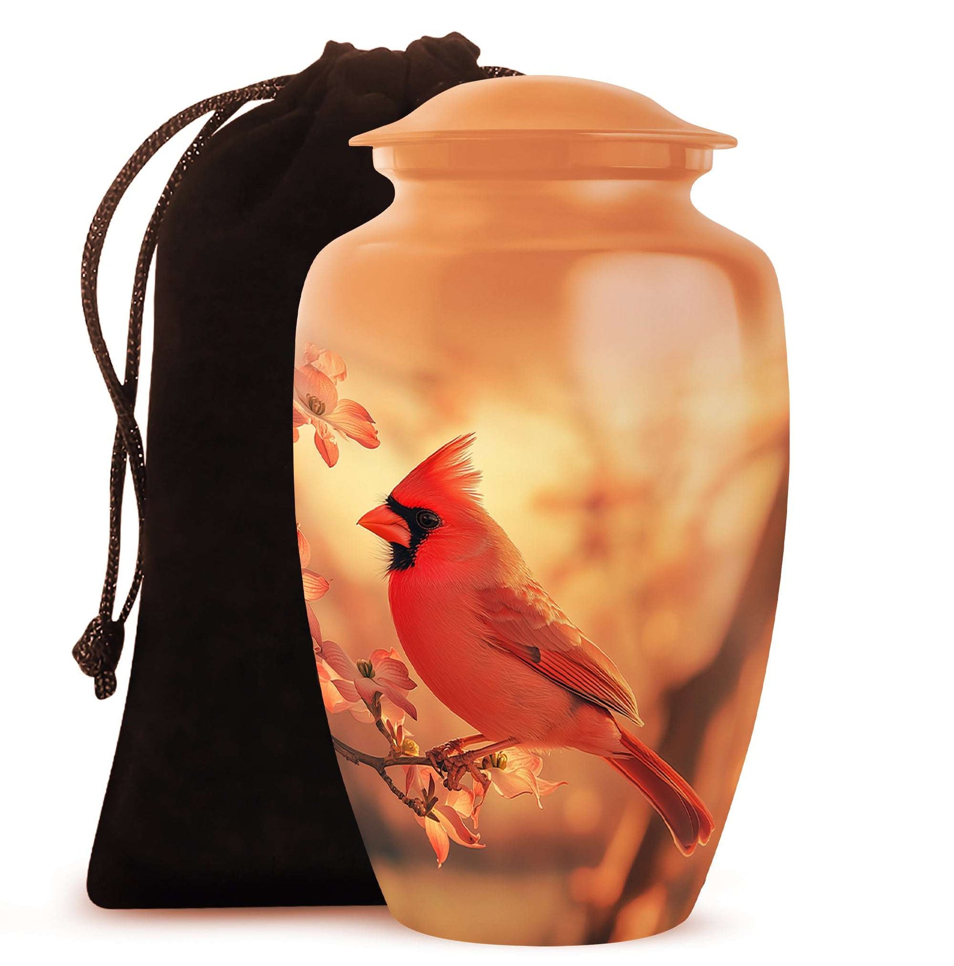 Cardinal Bird Memorial Urn for Ashes - Urns For Burial In Ground