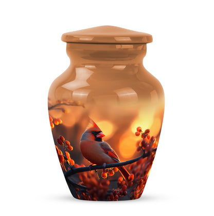 Gold Cardinal Embrace Cremation Urns for Human Ashes - 10-inch, 200 cu in - Yatskia