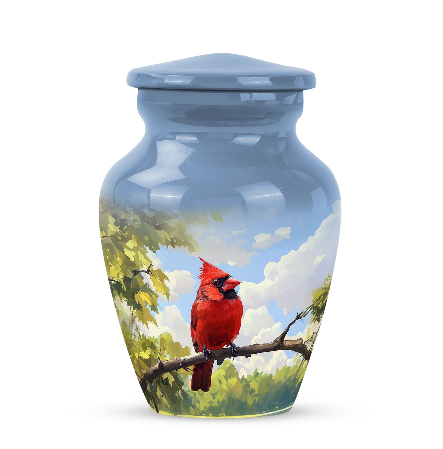 Remarkable Cardinal Memorial Cremation Urns - Blue 10-inch, 200 cu in - Yatskia