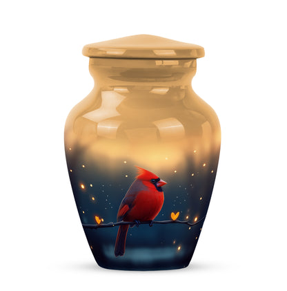 Ethereal Cardinal Memorial Cremation Urns - Gold 10-inch, 200 cu in - Yatskia