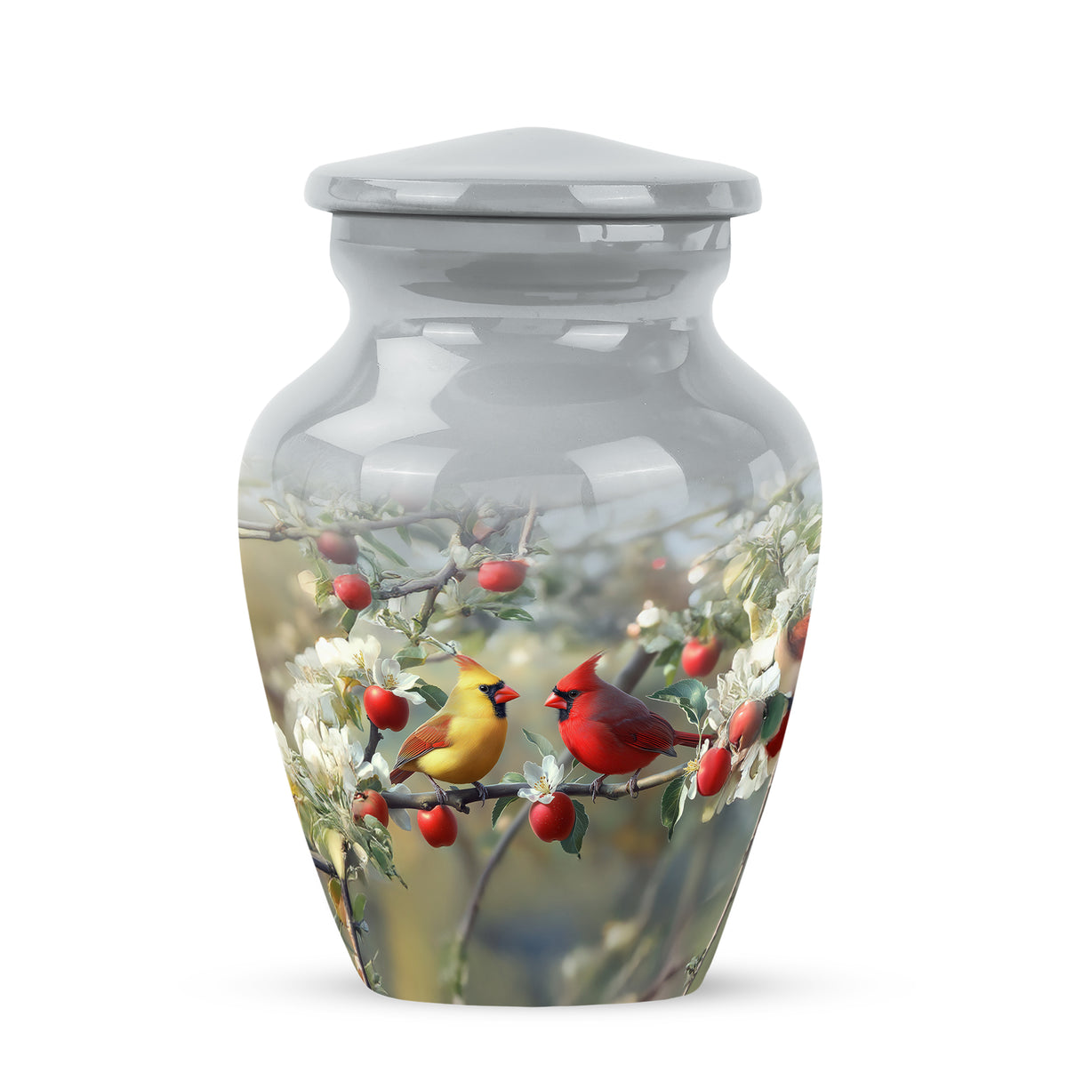 Harmonious Cardinal Cremation Urns for Human Ashes - Silver - Yatskia