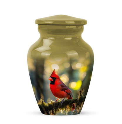 Everlasting Gold Cardinal Journey Urn for Human Ashes - 10-inch, 200 cu in - Yatskia