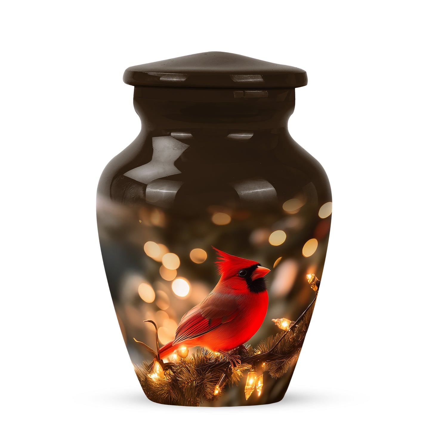 Distinguished Gold Cardinal Cremation Urn for Ashes - 10-inch, 200 cu in - Yatskia