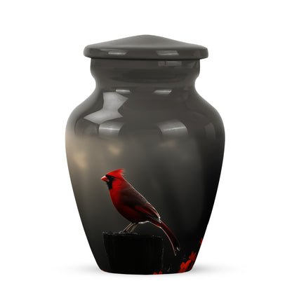 Black Comforting Cardinal Memorial Urn for Ashes - 10-inch, 200 cu in - Yatskia