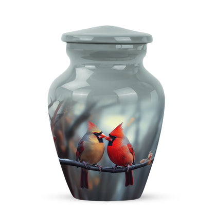 Gray Cardinal Cremation Urns - Honored Embrace 10-inch, 200 cu in - Yatskia
