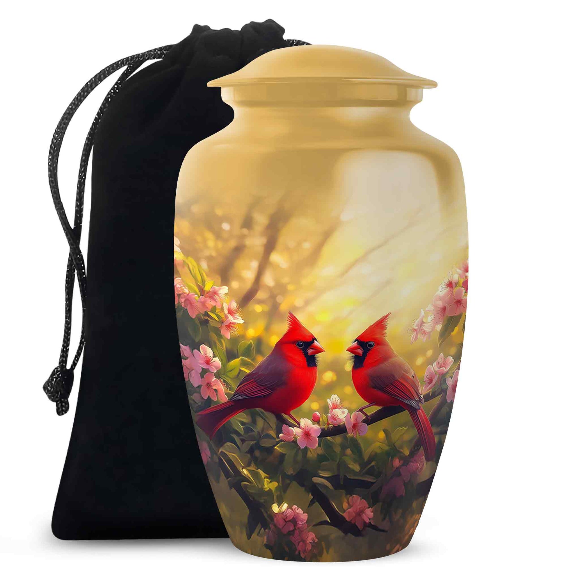 Red Cardinal Bird Cremation Urn – Peaceful Nature Urns For Ashes Large