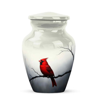 Silver Sacred Cardinal Cremation Urns for Human Ashes - Yatskia