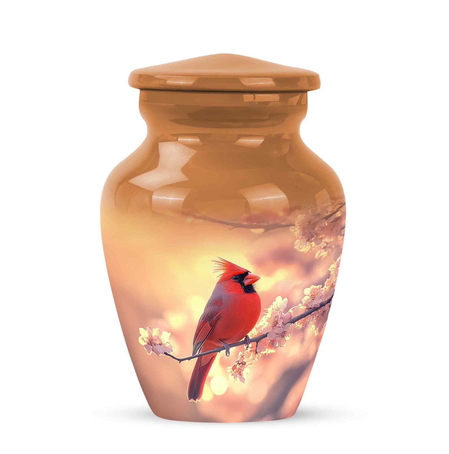 Blessed Cardinal Cremation Urns for Human Ashes - Gold 10-inch - Yatskia