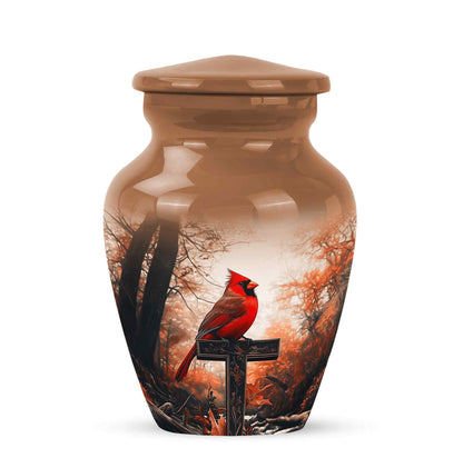 Gold Cardinal Sanctuary Cremation Urns for Human Ashes - 10-inch, 200 cu in - Yatskia