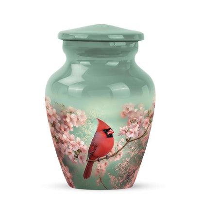 Green Cardinal Cremation Urns - Glorious Keepsake 10-inch, 200 cu in - Yatskia