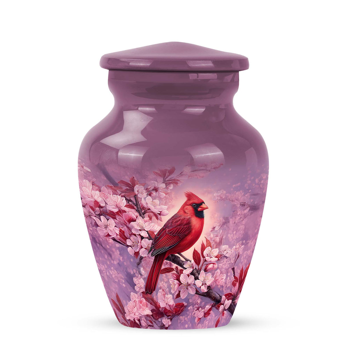 Personalized Pink Cherished Cardinal Cremation Urns for Human Ashes - Yatskia