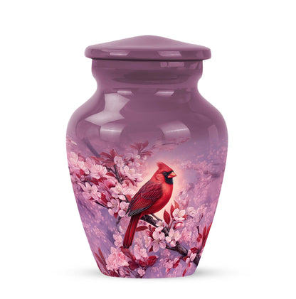 Personalized Pink Cherished Cardinal Cremation Urns for Human Ashes - Yatskia