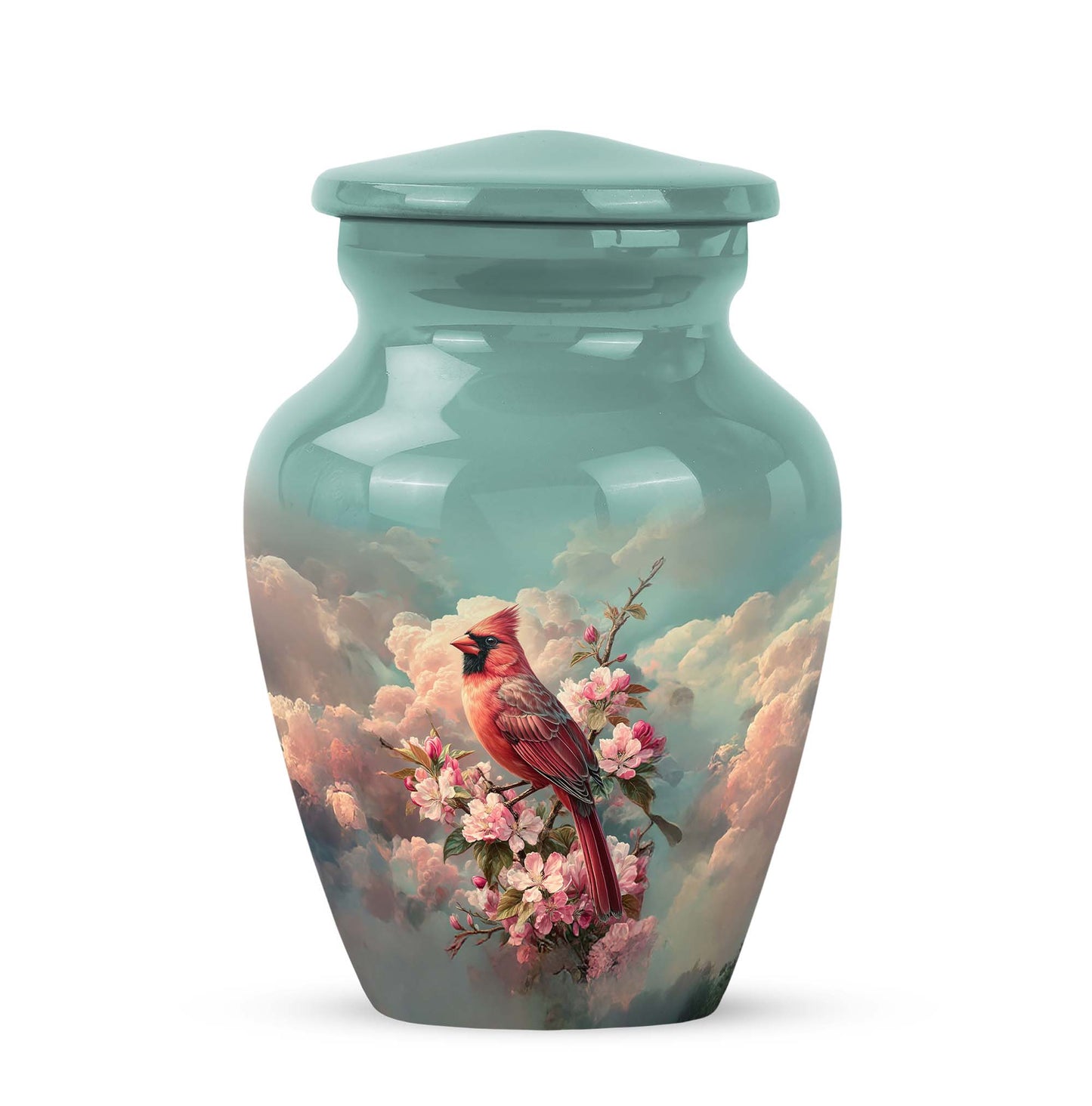 Sublime Cardinal Cremation Urns for Human Ashes - Teal 10-inch - Yatskia