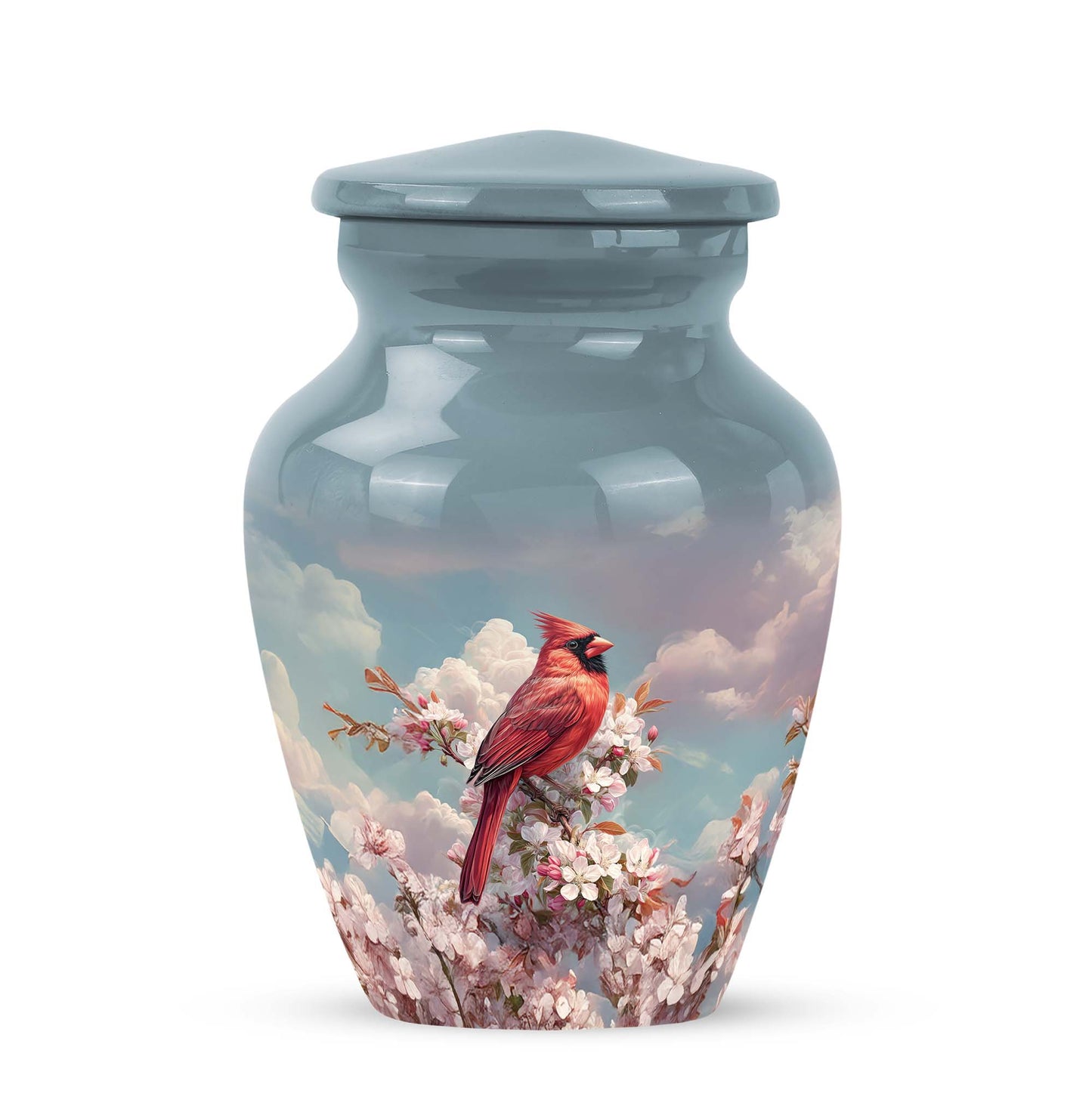 Personalized Cardinal Cremation Urns - Wondrous Blue 10-inch, 200 cu in - Yatskia