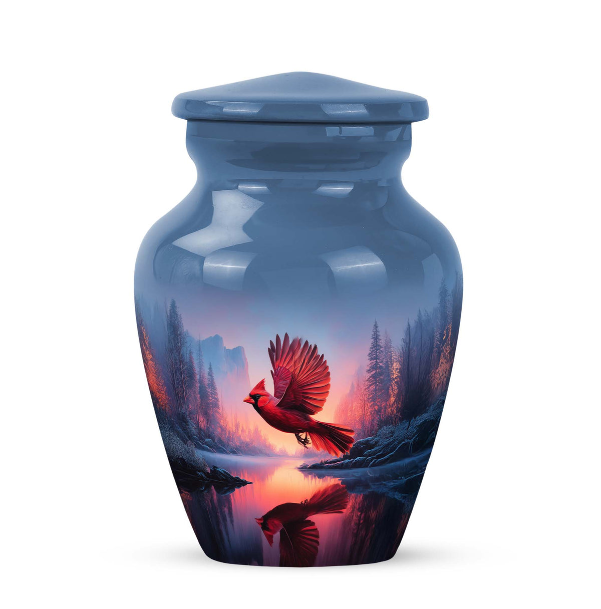 Personalized Blue Sovereign Cardinal Cremation Urns for Human Ashes - Yatskia