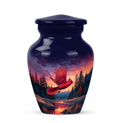 Personalized Blue Cardinal Cremation Urns for Ashes - Peaceful 10-inch - Yatskia