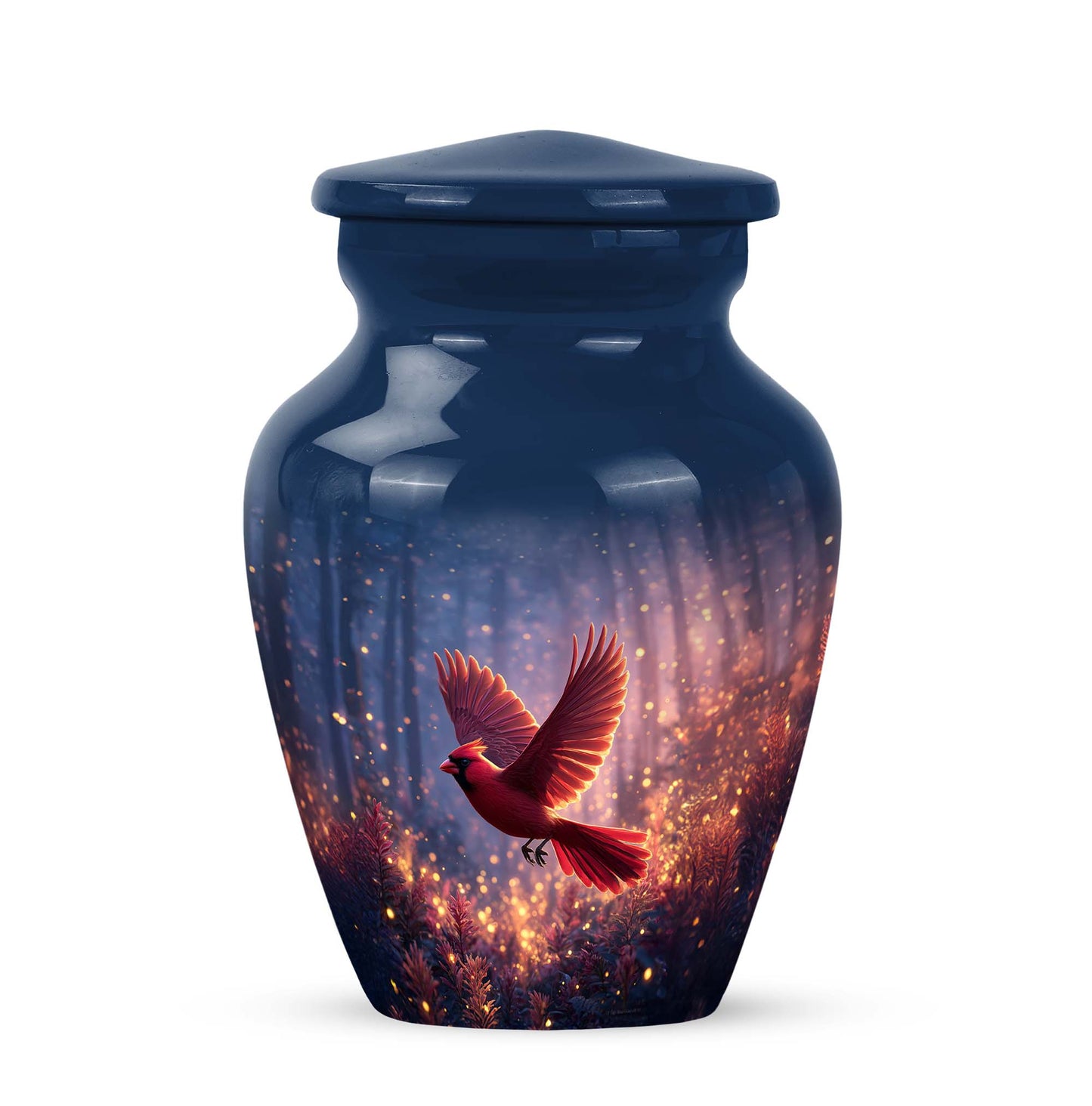 Blue Beloved Cardinal Cremation Urns for Human Ashes - 10-inch, 200 cu in - Yatskia