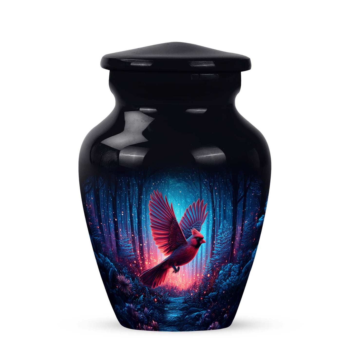 Black Venerable Cardinal Cremation Urns for Human Ashes - 10-inch, 200 cu in - Yatskia