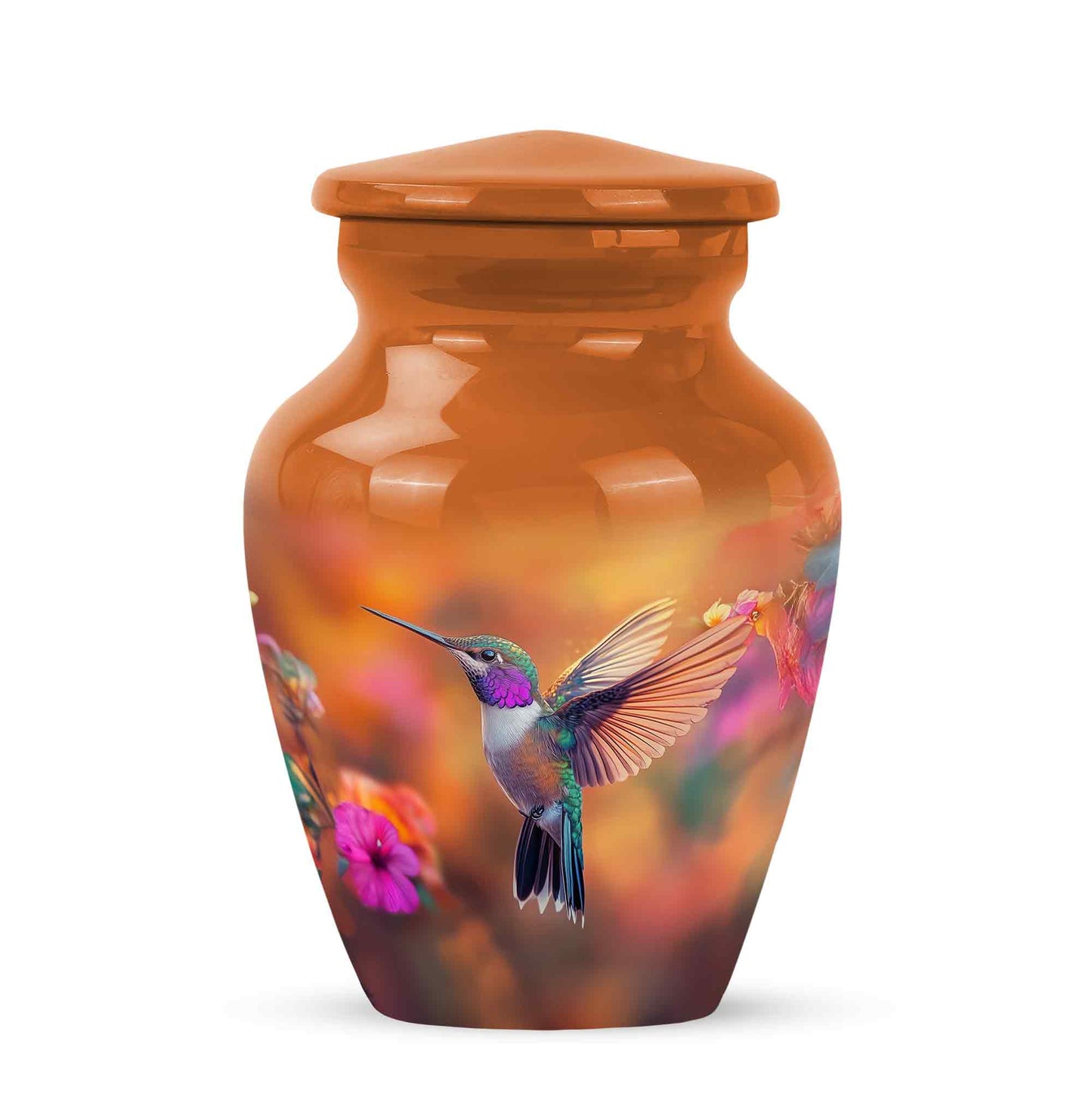 Gold Hummingbird Cremation Urns - Imperial Honor 10-inch, 200 cu in - Yatskia