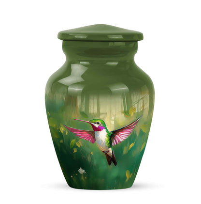 Hallowed Hummingbird Cremation Urns for Human Ashes - Green 10-inch - Yatskia
