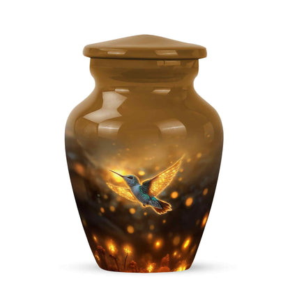 Personalized Hummingbird Cremation Urns - Eminent Gold 10-inch, 200 cu in - Yatskia