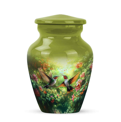 Personalized Hummingbird Cremation Urns - Soothing Yellow 10-inch, 200 cu in - Yatskia