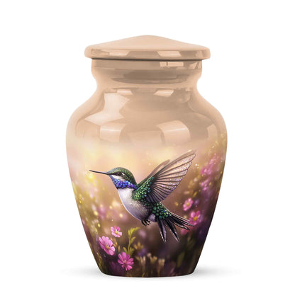 Gold Hummingbird Tribute Cremation Urns for Human Ashes - 10-inch, 200 cu in - Yatskia
