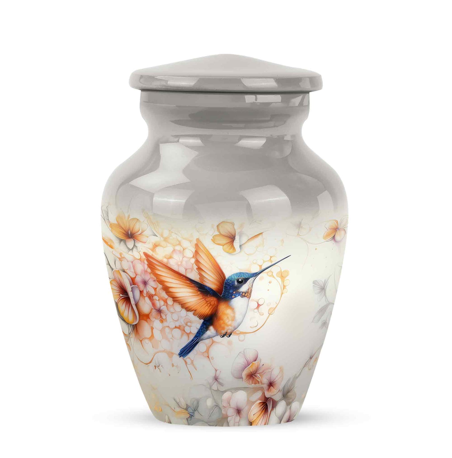 Distinguished Gray Hummingbird Cremation Urn for Ashes - 10-inch, 200 cu in - Yatskia