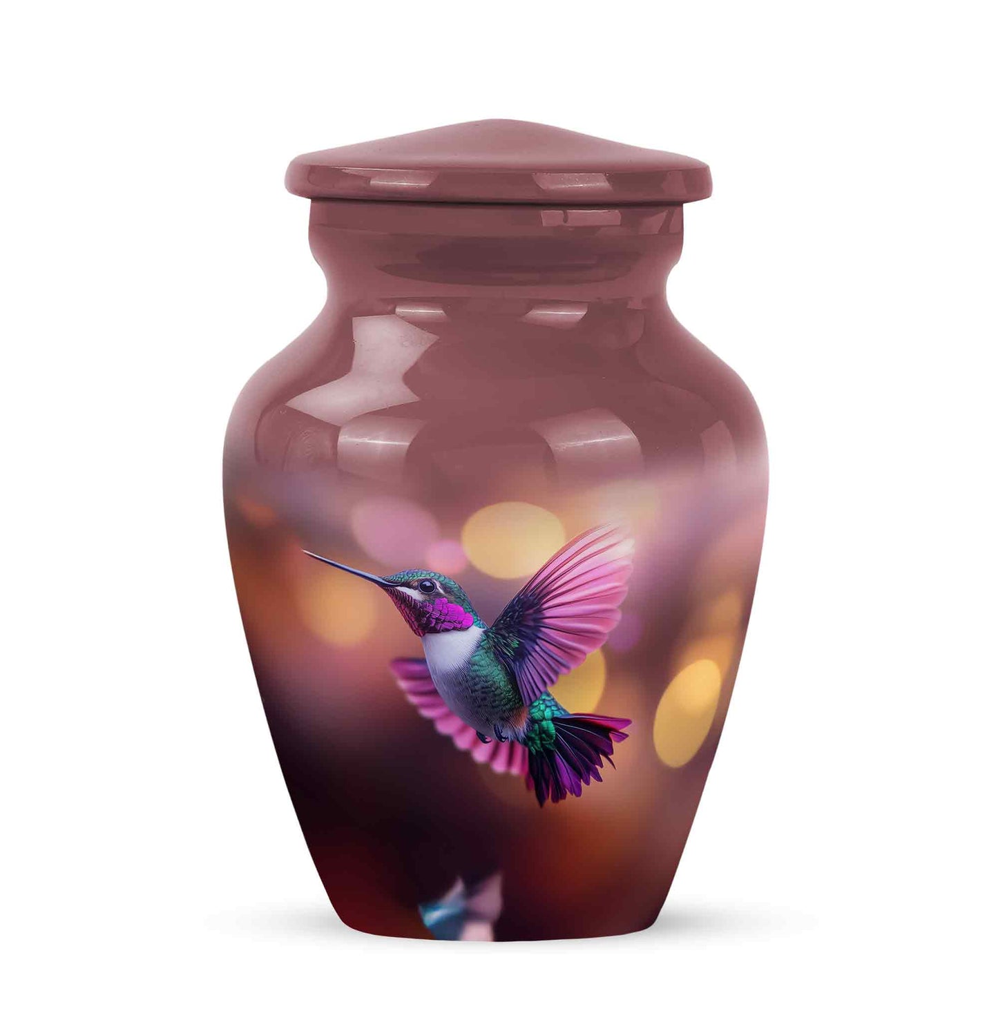 Personalized Eternal Hummingbird Cremation Urns - Red 10-inch, 200 cu in - Yatskia