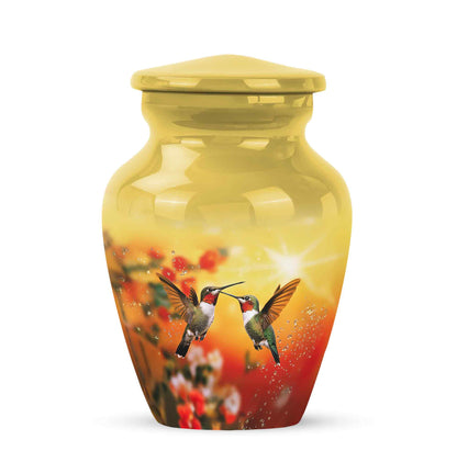 Distinguished Gold Hummingbird Cremation Urn for Ashes - 10-inch, 200 cu in - Yatskia