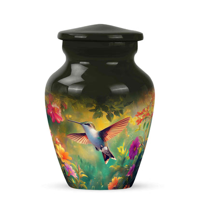 Black Venerable Hummingbird Cremation Urns for Human Ashes - 10-inch, 200 cu in - Yatskia