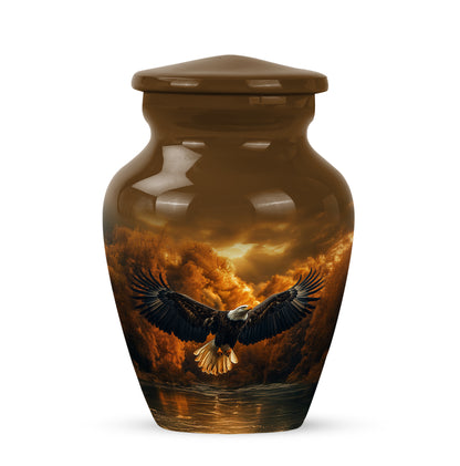 Personalized Gold Eagle Cremation Urns for Ashes - Peaceful 10-inch - Yatskia