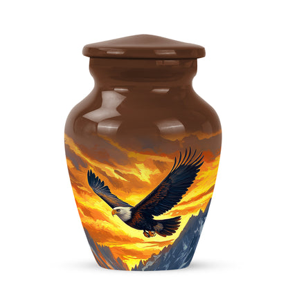 Personalized Eagle Cremation Urns - Pristine Gold 10-inch, 200 cu in - Yatskia